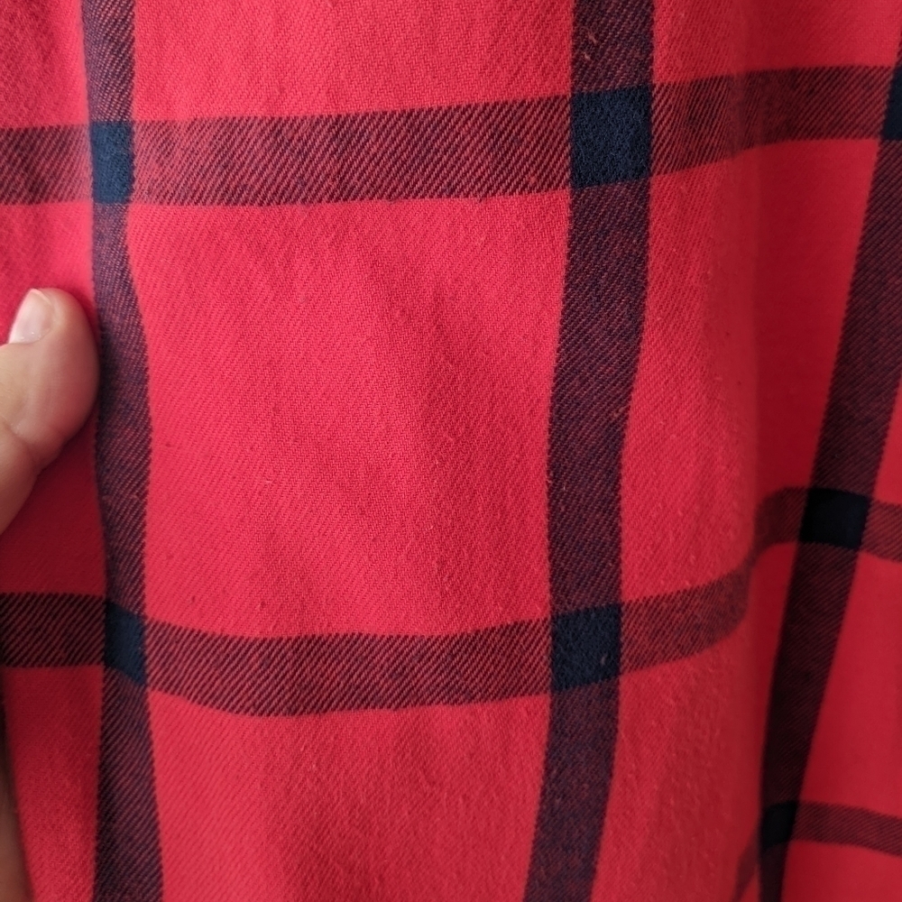 Topo Designs Red Flannel Shirt Dress Size Small - Picture 9 of 11
